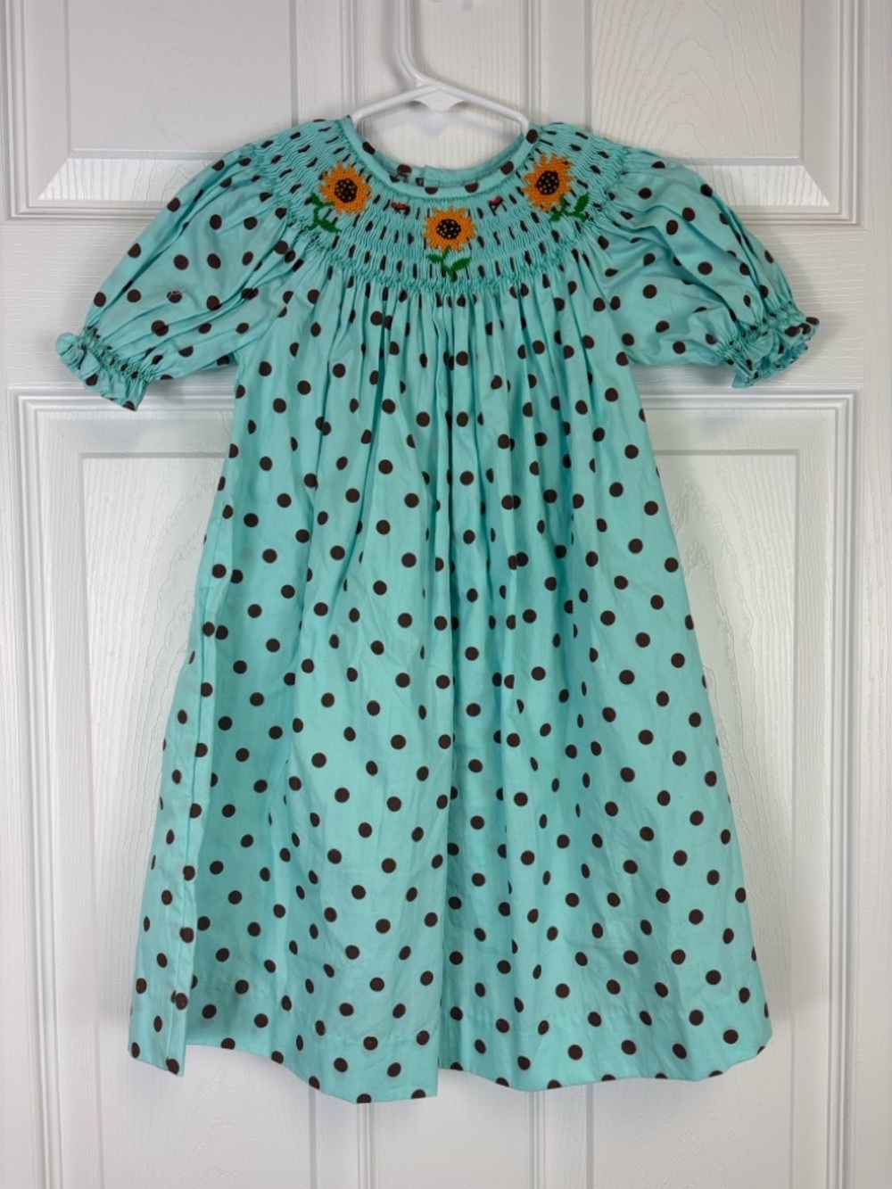 NWT Mom & Me blue sunflower smocked dress sz 18 months